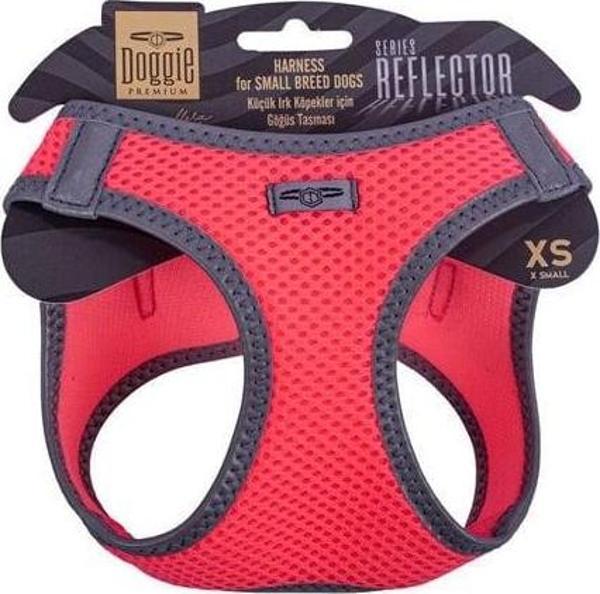 Doggie Havalı Dokuma Reflektör Küçük Irk Köpek Göğüs Tasması Xsmall Pembe 30-34 Cm - Image 1