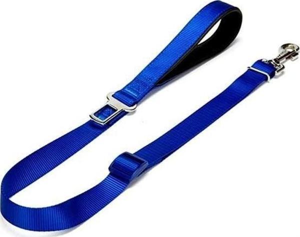 Doggie Dokuma Emniyet Kemerli Köpek Gezdirme Tasma Aparatı Medium Mavi 2.5x80-120 Cm - Image 1