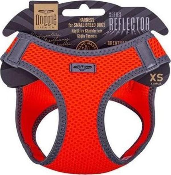 Doggie Havalı Dokuma Reflektör Küçük Irk Köpek Göğüs Tasması Xsmall Turuncu 30-34 Cm - Image 1