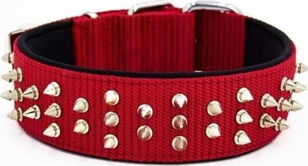 Doggie Comfort Dokuma Çivili Köpek Boyun Tasması Small Kırmızı 5x50-60 Cm - Image 1