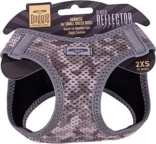 Doggie Havalı Dokuma Reflektör Küçük Irk Köpek Göğüs Tasması Xxsmall Kamuflaj26-30 Cm - Image 1