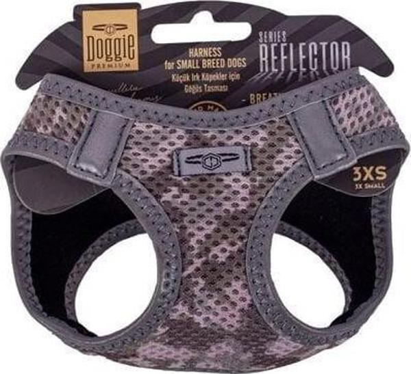 Doggie Havalı Dokuma Reflektör Küçük Irk Köpek Göğüs Tasması Xxxsmall Kamuflaj 22-26 Cm - Image 1