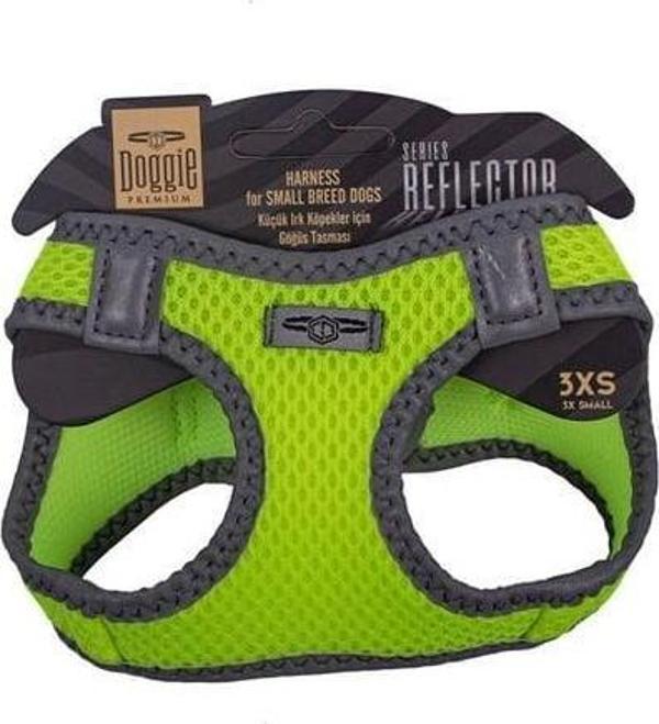 Doggie Havalı Dokuma Reflektör Küçük Irk Köpek Göğüs Tasması Xxxsmall Sarı 22-26 Cm - Image 1