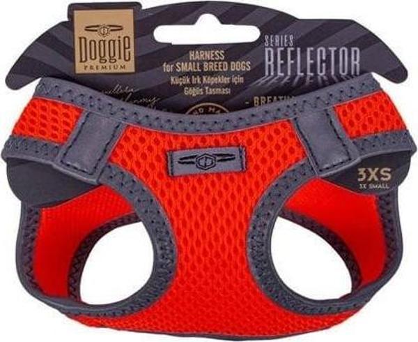 Doggie Havalı Dokuma Reflektör Küçük Irk Köpek Göğüs Tasması Xxxsmall Turuncu 22-26 Cm - Image 1