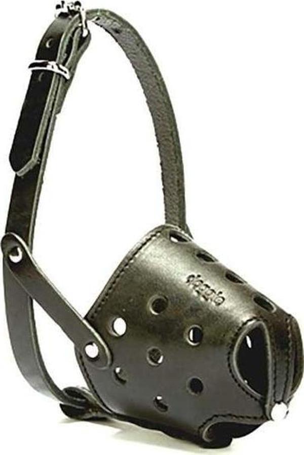 Doggie Kısa Burun Koruma Deri Köpek Ağızlığı Medium Siyah 1.5x50-55 Cm - Image 1