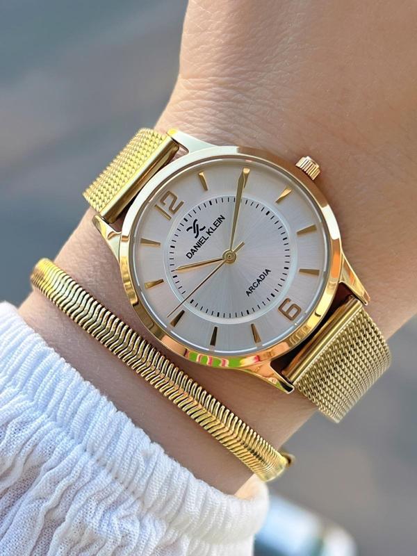 Daniel Klein Hasır Kordon 3 Atm Suya Dayanıklı 2 Yıl Garantili Kadın Kol Saati+Bileklik BDK13306.5 - Image 1