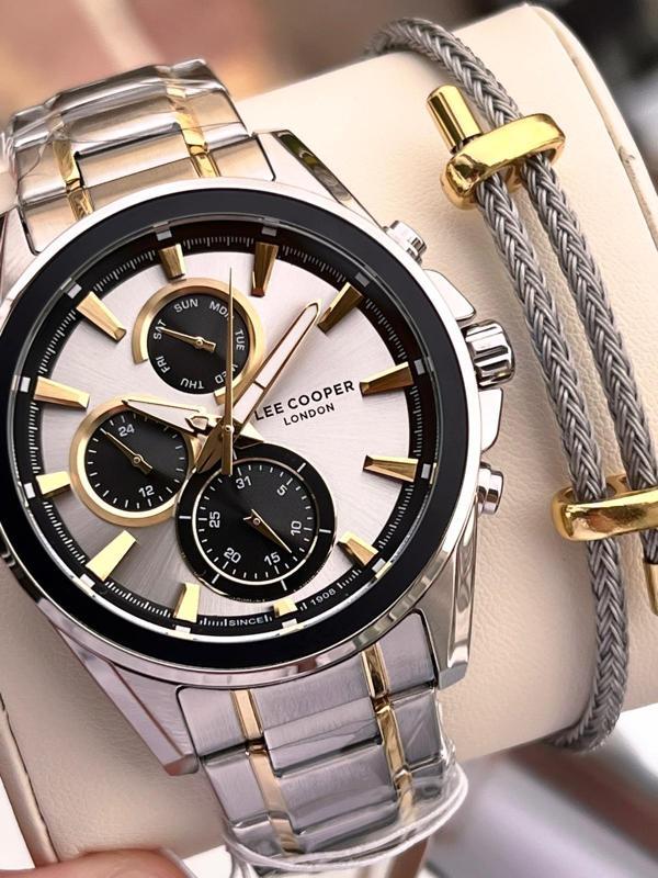 Lee Cooper Premium Nişan Ve Damatlara Özel 2 Yıl Garantili 5 Atm Erkek Kol Saati+Bileklik E08249.230 - Image 1