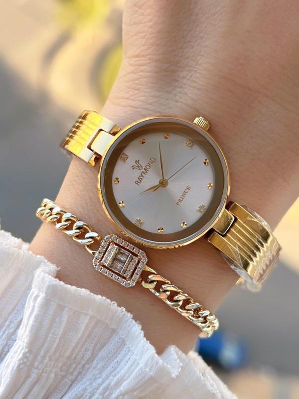 Raymond 2 Yıl Garantili Çelik Kasa Ve Kordon Kararma Renk Atma Yapmaz 5 Atm Kadın Kol Saati 211699.2 - Image 1