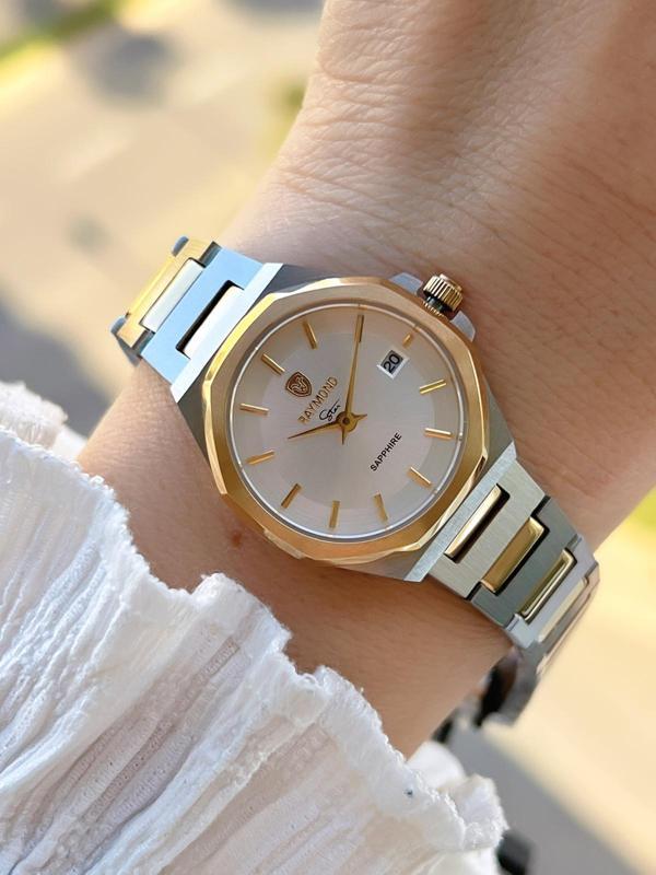 Raymond 2 Yıl Garantili Çelik Kasa Ve Kordon Kararma Renk Atma Yapmaz 5 Atm Kadın Kol Saati 61505.1 - Image 1