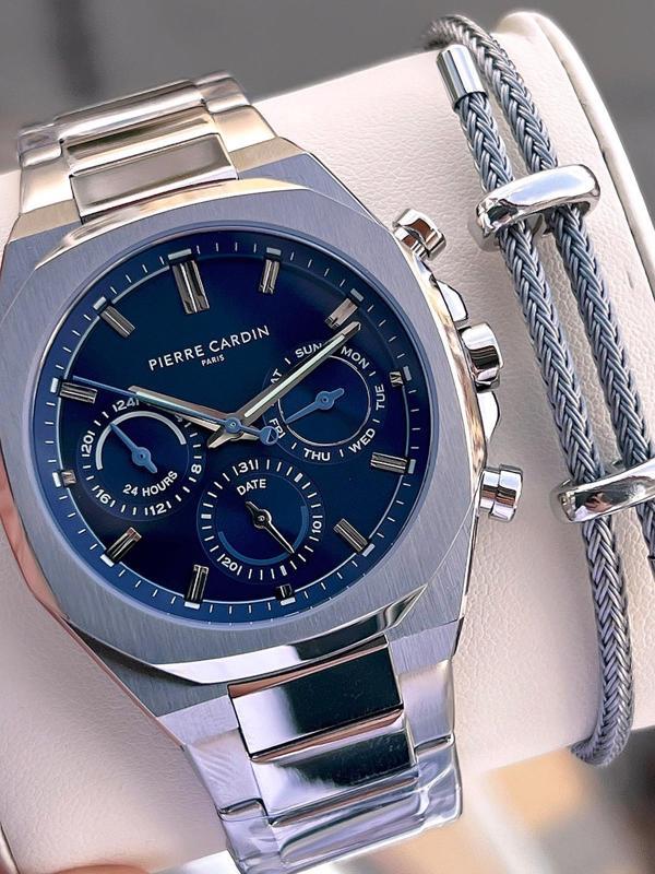 Pierre Cardin İtalyan Tasarım Bileklik Hediyeli Çelik Kasa Ve Kordon 3 Atm Erkek Kol Saati PC.1001.MS1 - Image 1