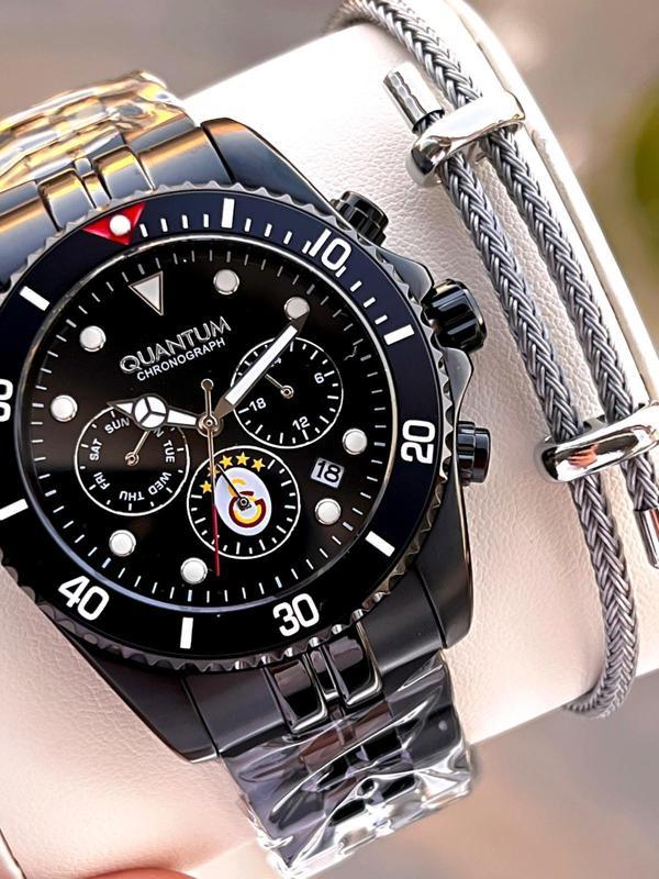 Quantum Galatasaraylı Lisanslı İtalyan Tasarım Bileklik Hediyeli 10 Atm Taraftar Kol Saati EGS1090.650 - Image 1