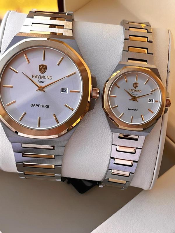 Raymond Ciflere Özel Sevgili Kombini 2 Yıl Garantili 5 Atm Suya Dayanklı Çift Saati CFT.08 - Image 1