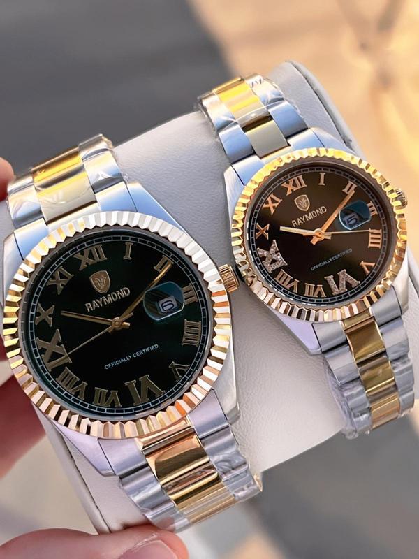 Raymond Ciflere Özel Sevgili Kombini 2 Yıl Garantili 5 Atm Suya Dayanklı Çift Saati CFT.01 - Image 1