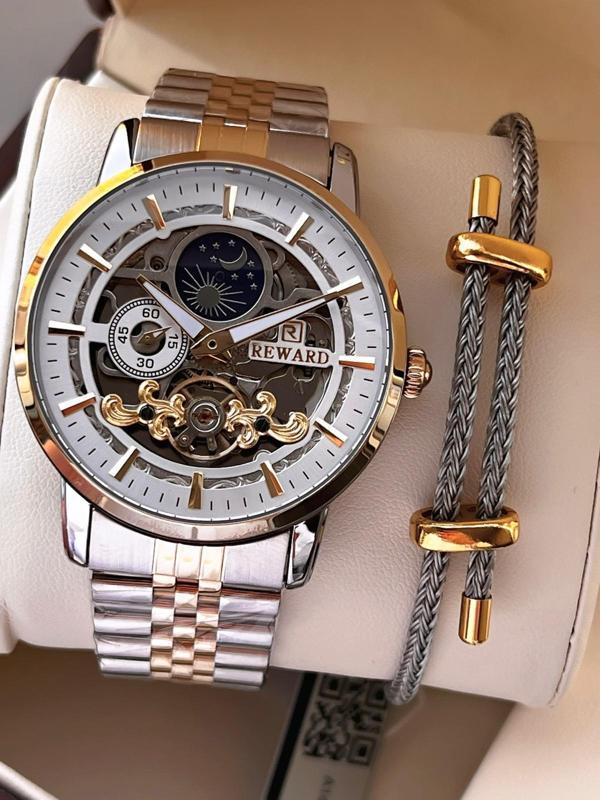 Reward Özel Tasarım Otomatik Mekanizma Çelik Kordon 5 Atm Suya Dayaknıklı Erkek Kol Saati W.14626.6 - Image 1