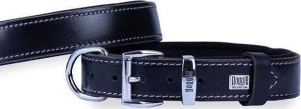 Doggie Konfor Deri Köpek Boyun Tasması Medium Siyah 2.5x37-45 Cm - Image 1