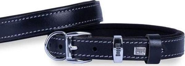 Doggie Konfor Deri Köpek Boyun Tasması Medium Siyah 2x35-40 Cm - Image 1
