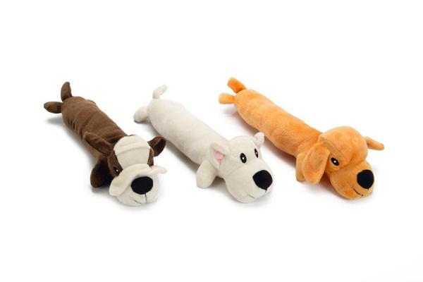 Beeztees Köpek Oyuncağı, Sesli, Köpek, Peluş, Çeşitli Renklerde, 32x11x7cm - Image 1