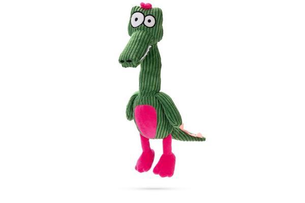 Beeztees Köpek Oyuncağı, Sesli, Timsah, Kadife, Yeşil, 37x10x8cm - Image 1