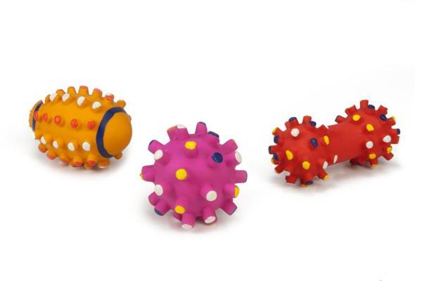 Beeztees Köpek Oyuncağı, Sesli, Top ve Dambıl, Lateks, Çeşitli Renklerde, 10,5cm - Image 1