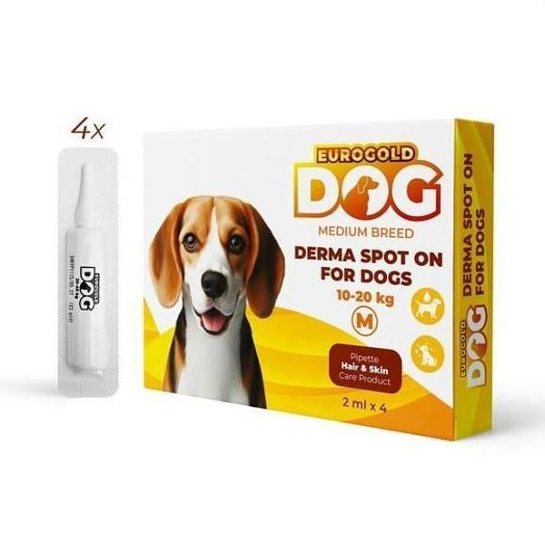 EuroGold Dog Deri Bakım Damlası 10-20 Kg 4 x 2 ml - Image 1