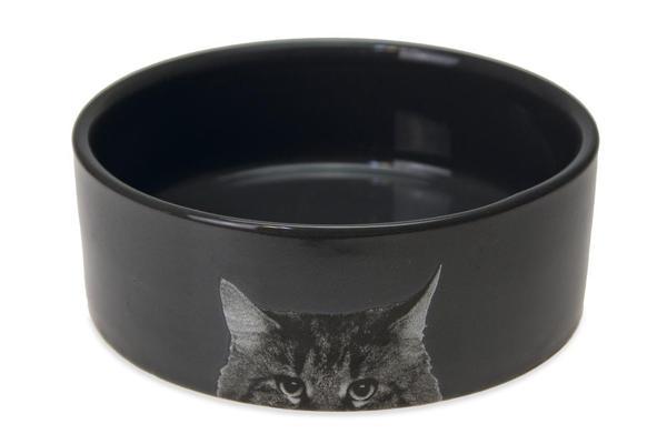 Karlıe Seramik Kedi Mama Kabı Antrasit 250 Ml - Image 1