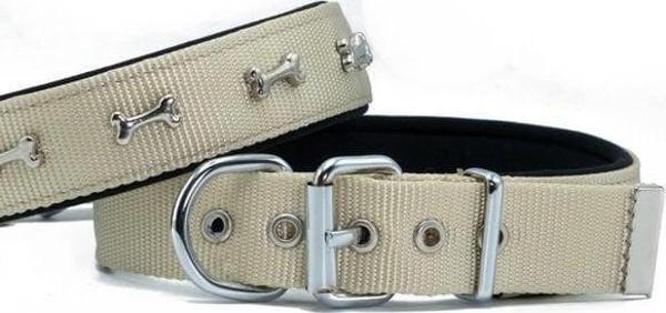 Doggie Konfor Dokuma Kemikli Köpek Boyun Tasması Medium Haki 3x42-50 Cm - Image 1