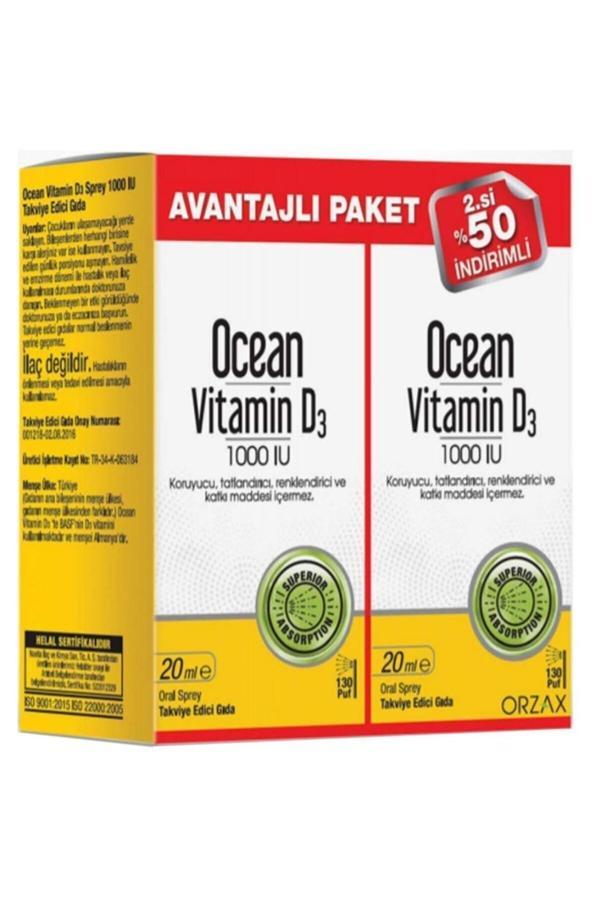 Ocean Vitamin D3 1000 IU Sprey 2 Adet - Image 1