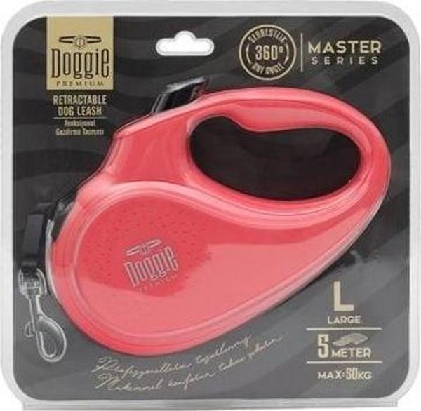 Doggie Master Otomatik Köpek Uzatma Tasması Large Pembe 50 Kg 5 Mt - Image 1