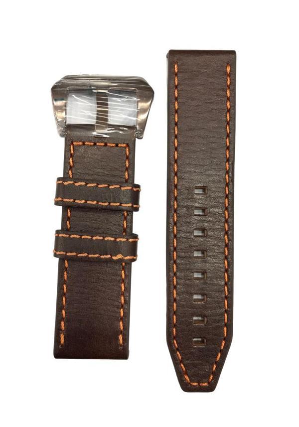 24mm Kahverengi Hakiki Deri Saat Kordonu Kayışı - Image 1