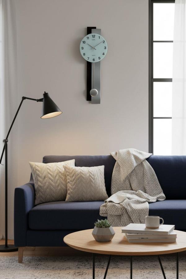Regal Sarkaçlı Modern Tasarım Duvar Saati - Image 1