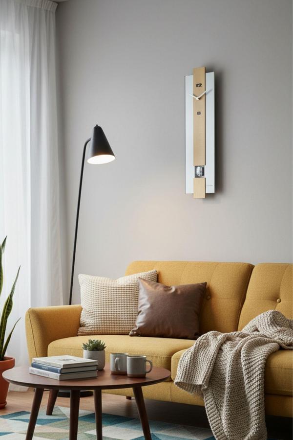 Regal Ultima Sarkaçlı Ahşap Modern Tasarım Duvar Saati - Image 1