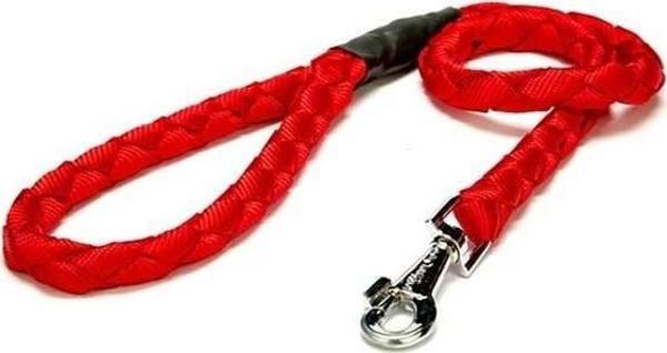 Doggie Örgülü Dokuma Köpek Gezdirme Tasması Medium Kırmızı 2x100 Cm - Image 1