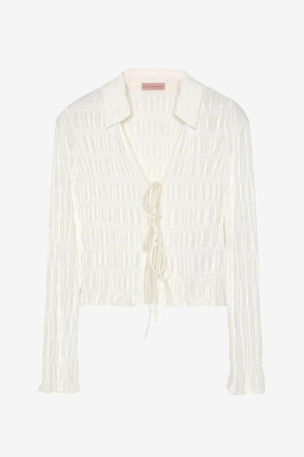 Quzu Büzgülü Rustik Bluz - Image 1