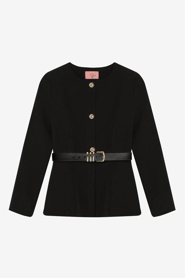 Quzu Kemer Detaylı Kadın Ceket - Image 1