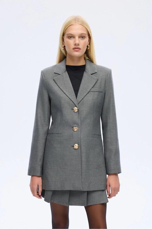 Quzu Önü Düğmeli Bele Oturan Kadın Ceket - Image 1