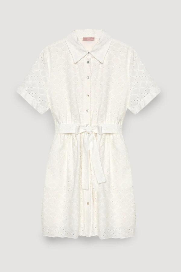 Quzu Brodeli Kısa Kollu Elbise 25YELB00534 - Image 1