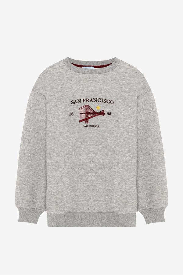 Quzu Nakış Detaylı Kadın Sweatshirt - Image 1