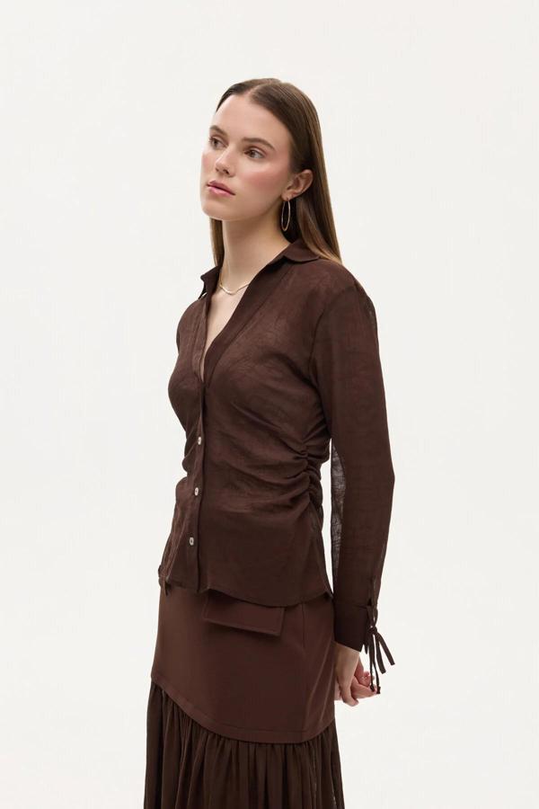 Quzu Transparan Kraşlı Gömlek - Image 1