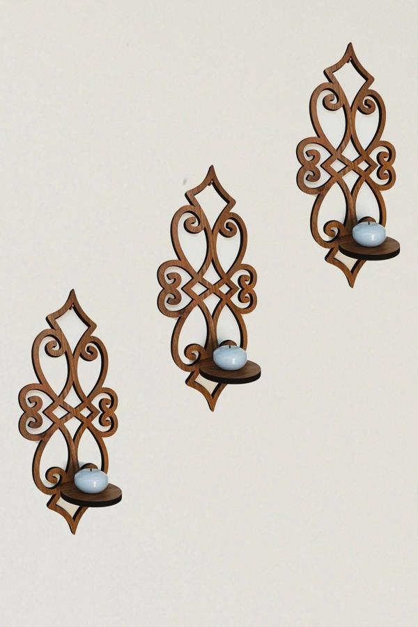 Ahşap Mumluk 3'lü - Image 1