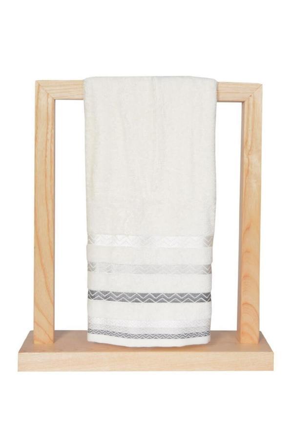 Vos Versa Bursa Varak Serisi 50x90cm %100 Pamuk Yüz Havlusu Beyaz VVHM0017 - Image 1