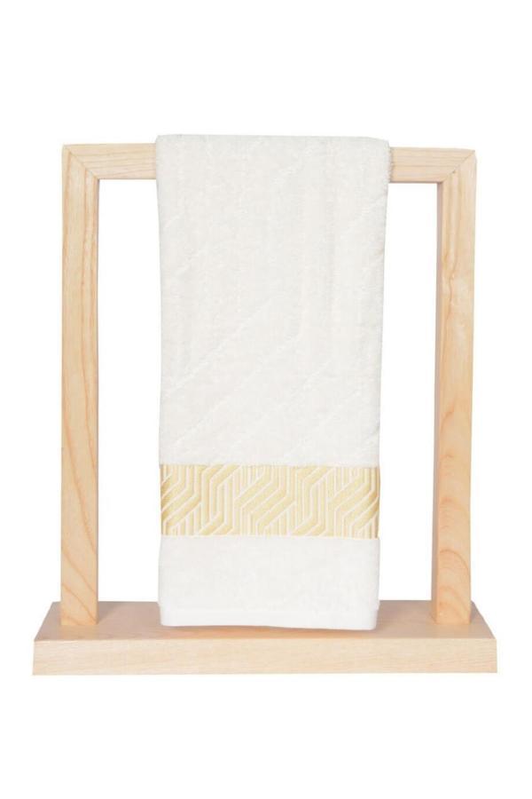 Vos Versa Bursa Varak Serisi 50x90cm %100 Pamuk Yüz Havlusu Beyaz VVHM0014 - Image 1