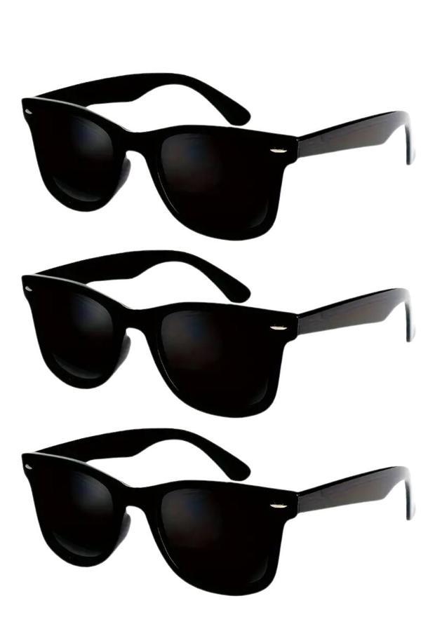 Vos Versa Siyah Unisex 3lü Güneş Gözlüğü VVG011003 - Image 1