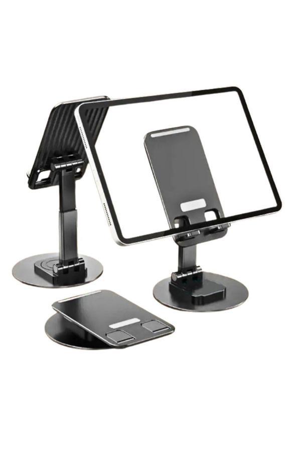 Vos Versa Telefon ile Tablet Standı Masaüstü Kaymaz Metal Kasalı 360 Derece Dönebilir ve Katlanabilir VK1013 - Image 1