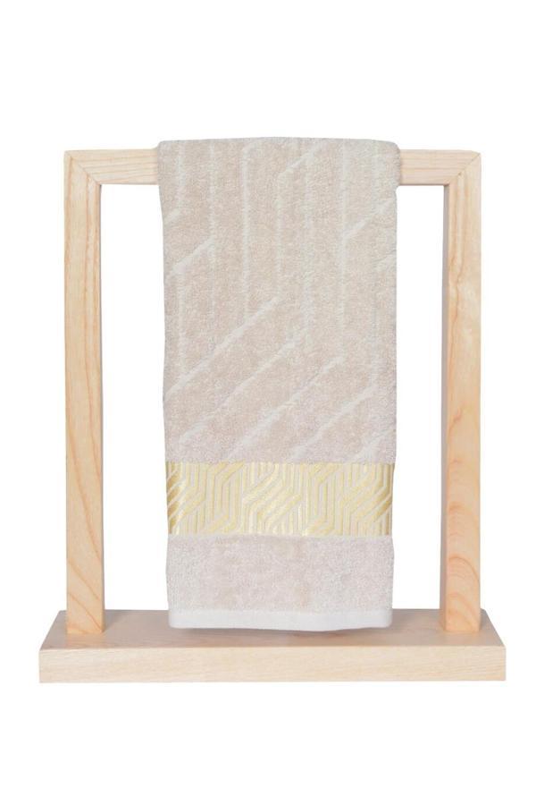 Vos Versa Bursa Varak Serisi 50x90cm %100 Pamuk Yüz Havlusu Vizon VVHM0015 - Image 1