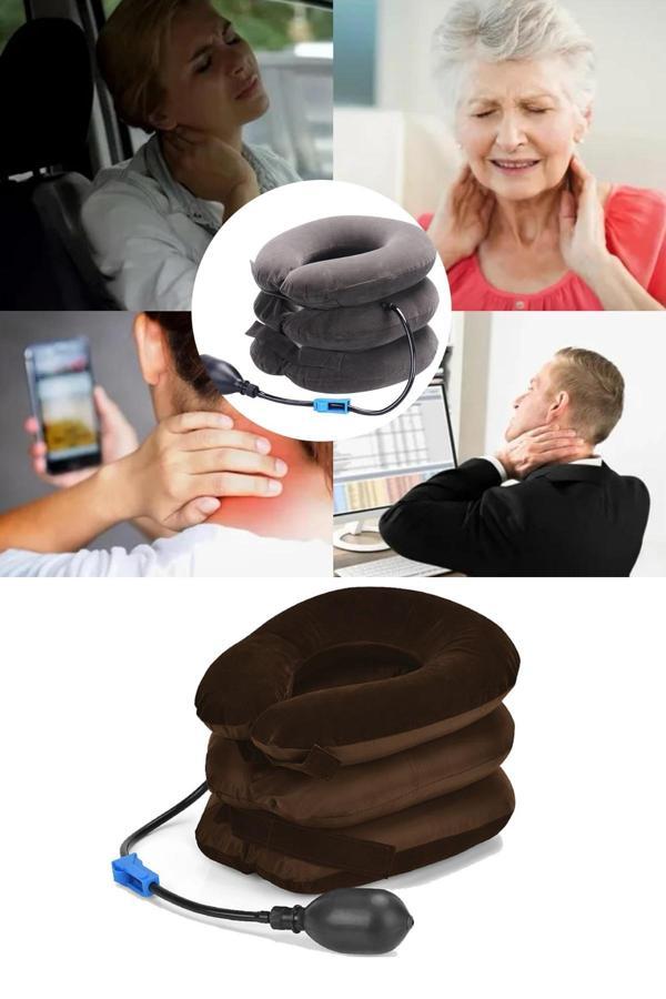 WİCROMED ŞİŞME BOYUNLUK 3 KAT & TEK POMPALI KAHVERENGİ - Image 1