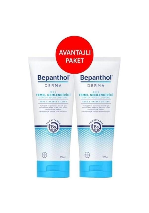 Bepanthol Derma Temel Nemlendirici Günlük Vücut Losyonu 2 x 200 ML - Image 1