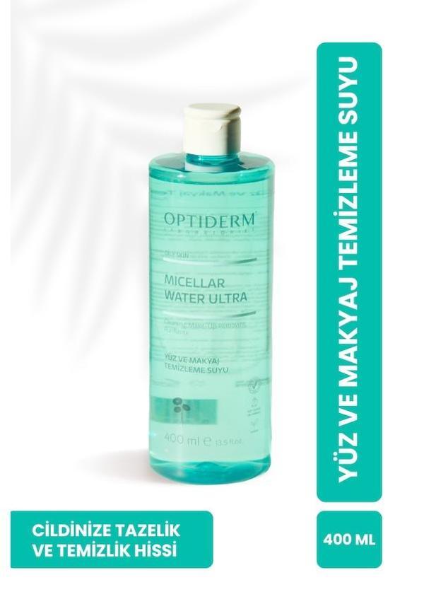 OPTİDERM MİCELLAR YÜZ VE MAKYAJ TEMİZLEME SUYU 400ML - Image 1