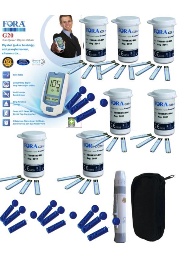  g20 Kan Şeker Ölçüm cihazı + 7 Kutu strip+Delme Kalemi + Taşıma Çantası + 3 kutu Lanset iğne - Image 1