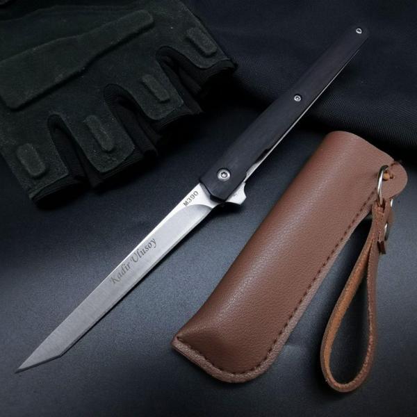 Kişiye Özel M390 Çelik Kamp ve Outdoor Çakı – İsim Yazılı Şık Deri Kılıflı - Image 1