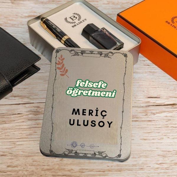 Felsefe Öğretmenine Özel Metal Kutulu Dolma Kalem Seti – Şık ve Anlamlı Hediye - Image 1